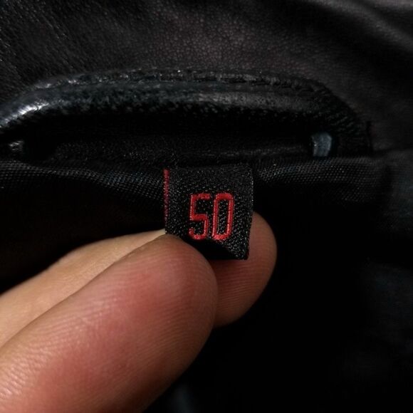 VINTAGE 90's Dad Leather Jacket Oversized Button Down Blazer Black Large Y2K - Picture 2 of 11